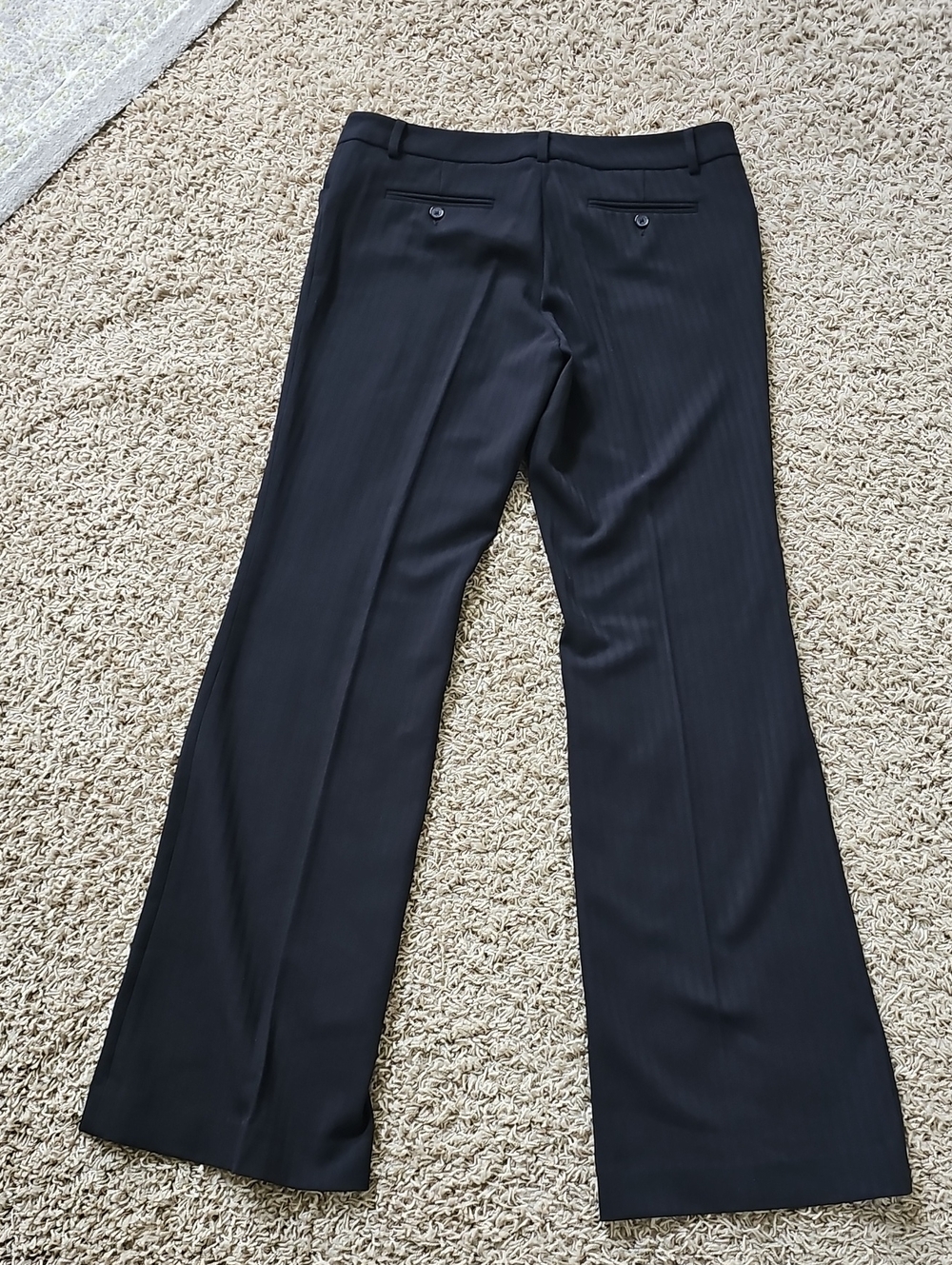 Centre Ville Paris Dress Pants Black Stripe Slacks Wide Leg Flare Tall Trousers - Picture 5 of 6